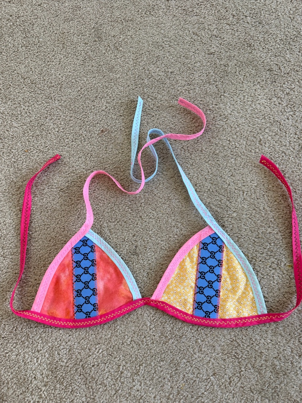 Hand Made Patchwork Triangle Top